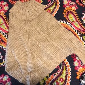 Crazy 8 Cable Knit Turtleneck Poncho
